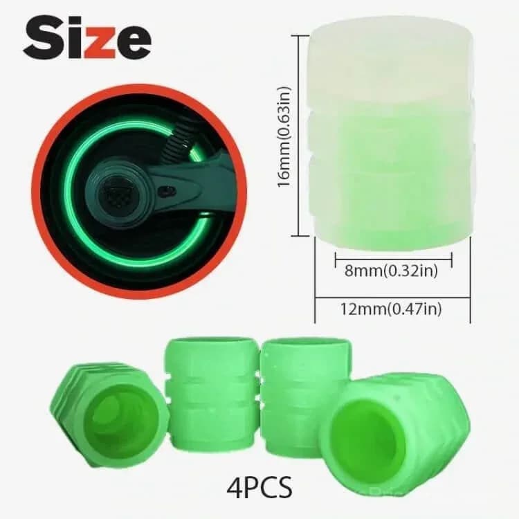 Luminous Tire Valve Stem Caps - Glow in the Dark - View 11