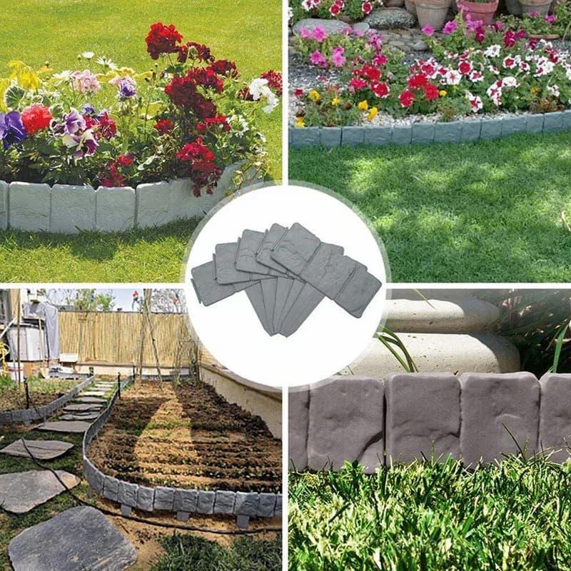 Simulated Stone Garden Fence Decorative Border - View 7