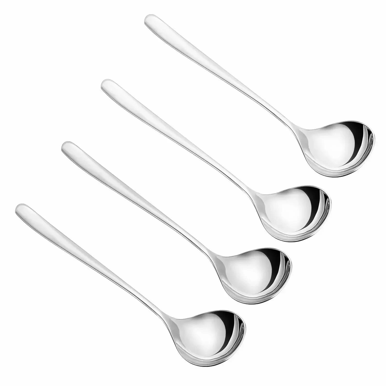 4-Piece Stainless Steel Soup Spoon Set - View 1