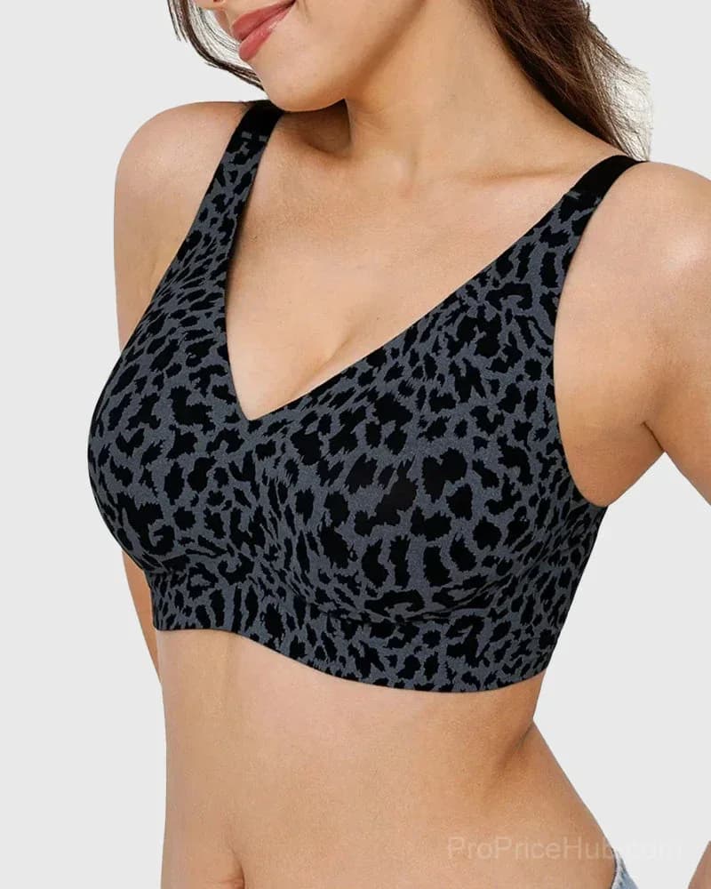 Wireless Leopard V-Neck Contour Bra - View 9
