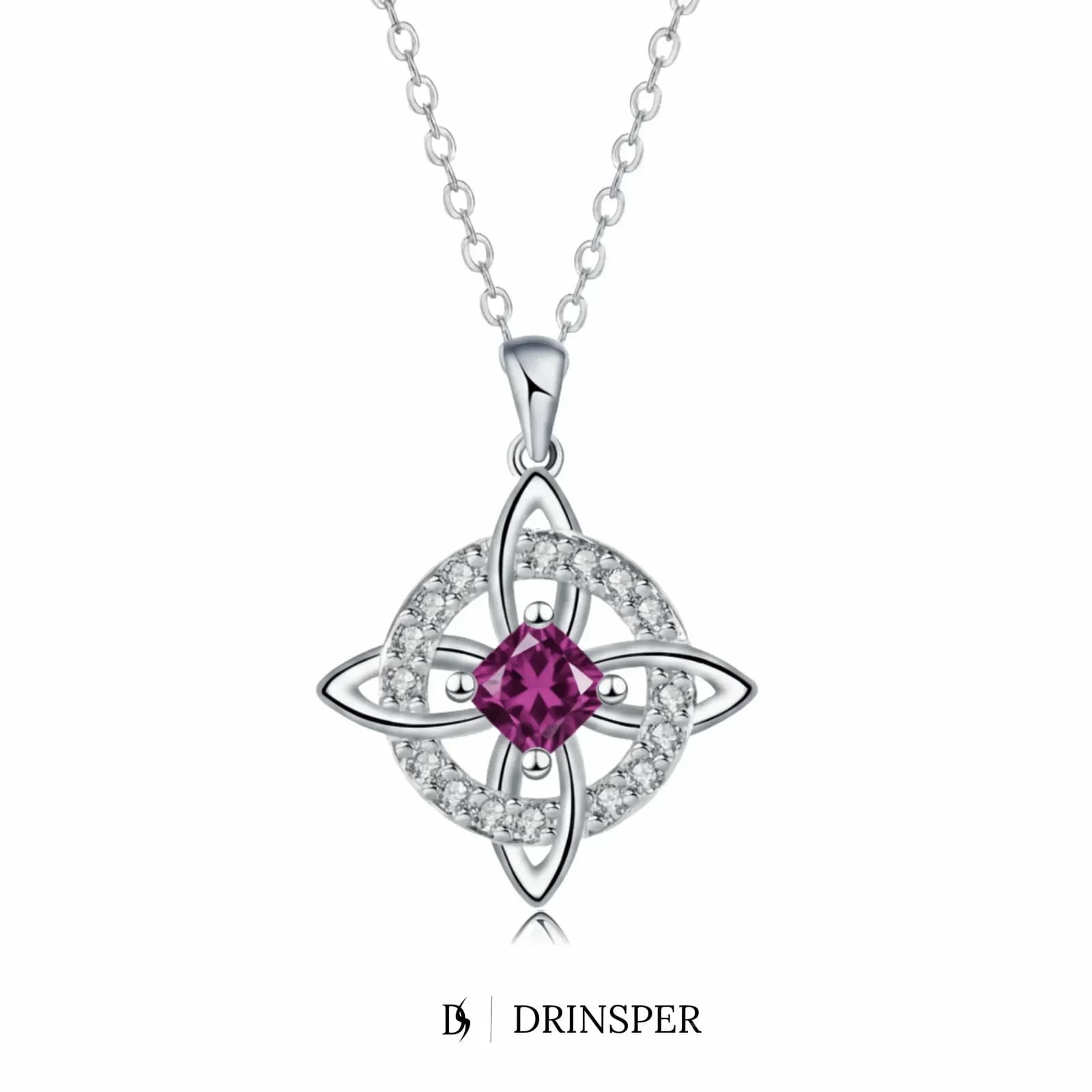Natural Crystal Witches Knot Necklace – Birthstone Pendant Jewelry - View 8