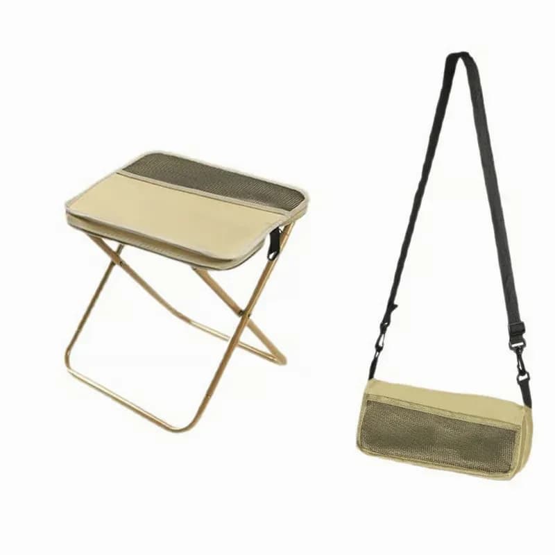 Foldable Backpack Stool, Khaki, Small - View 5