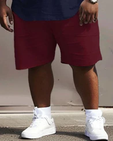 Color Block Printed Big Men's Casual Set - View 4