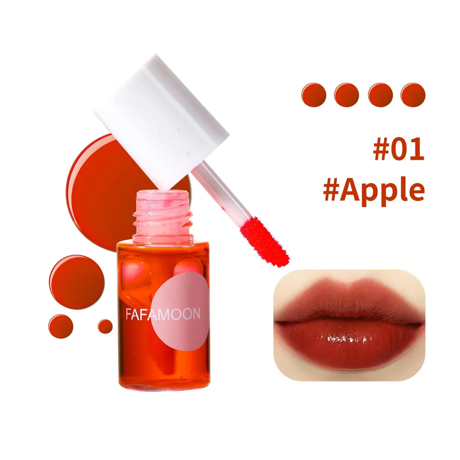 FAFAMOON Long Lasting Lip Gloss, 01 Apple - View 1
