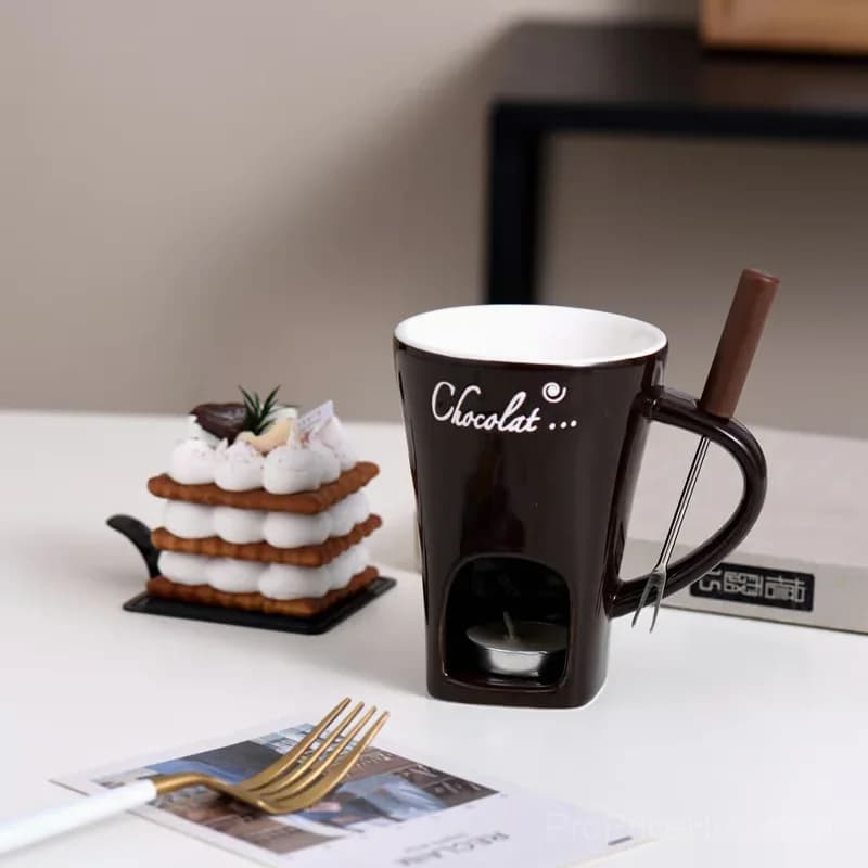 Black Chocolate Fondue Mug, 1-Piece - View 1