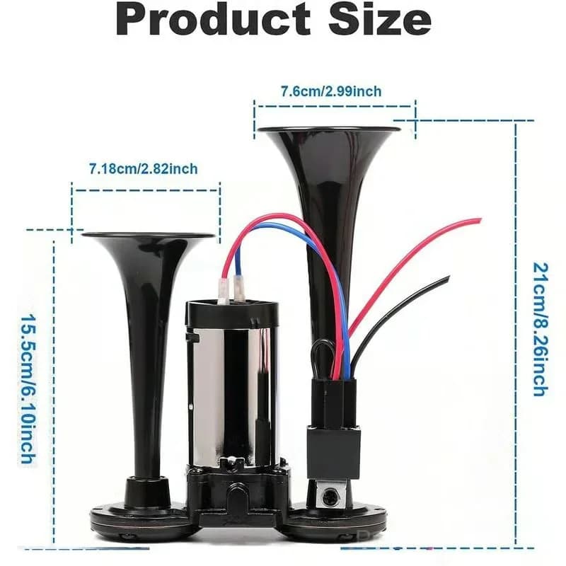 12V 135dB Train Air Horn for Vehicles, Black - View 5