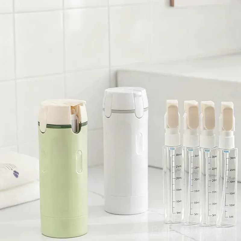 4-in-1 Refillable Travel Toiletry Dispenser, Green, No Bag - View 9