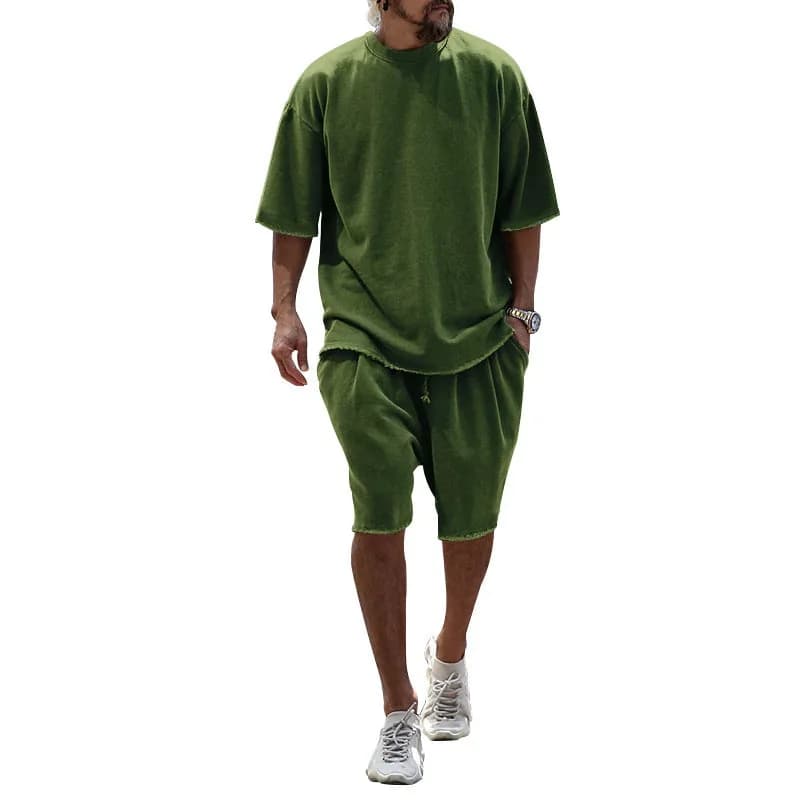 Men's Casual Loose Fit Solid Sports Set (M-8XL) - View 23