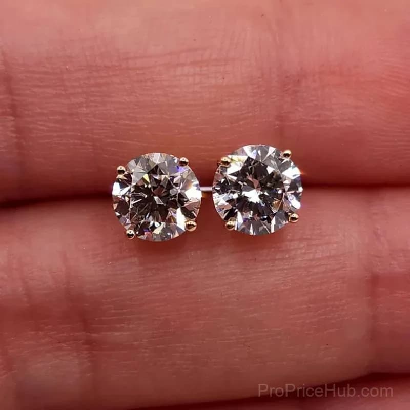 Classic 4-Prong Moissanite Earrings - View 11