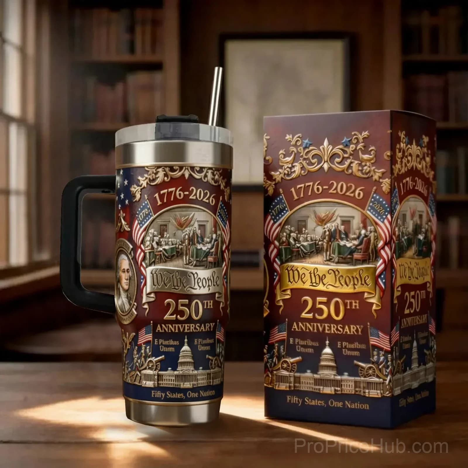 U.S. 250th Anniversary Commemorative Travel Tumbler 1776-2026 - View 3