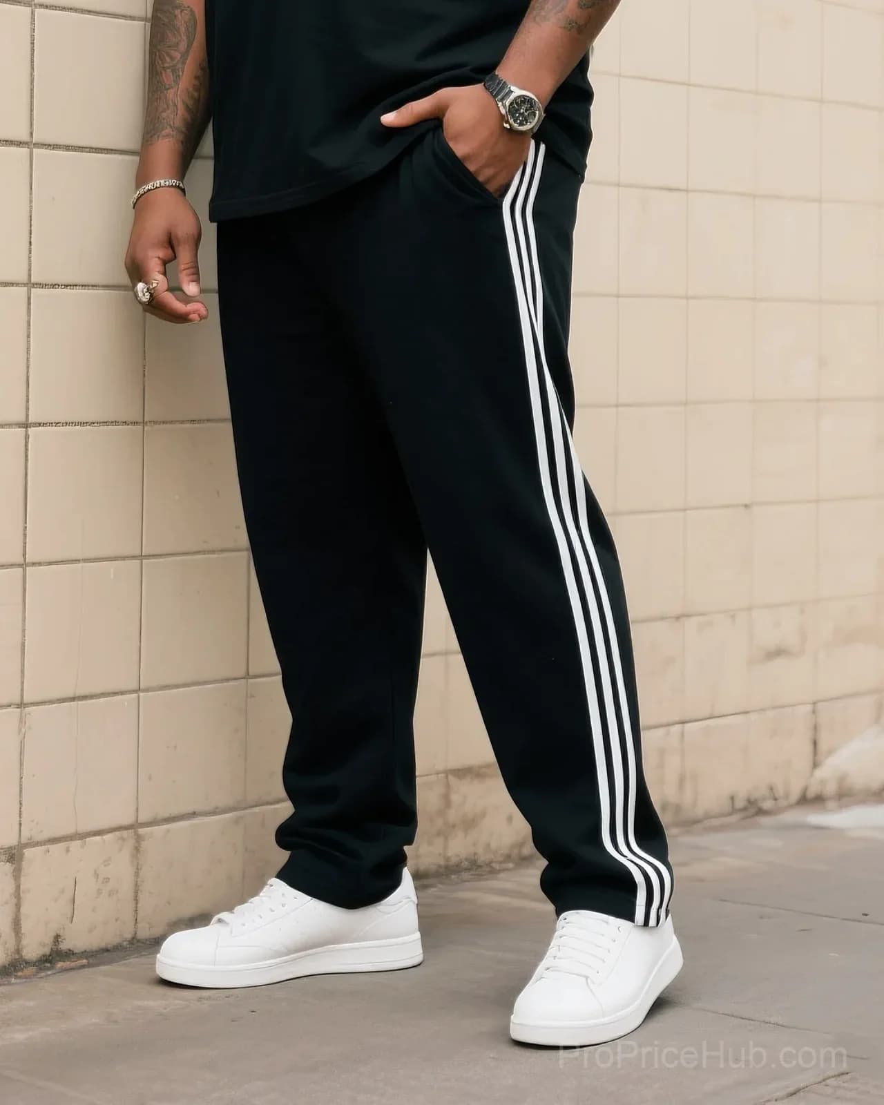 Plus Size Men's Daily Leisure Sports Style Pants - View 1