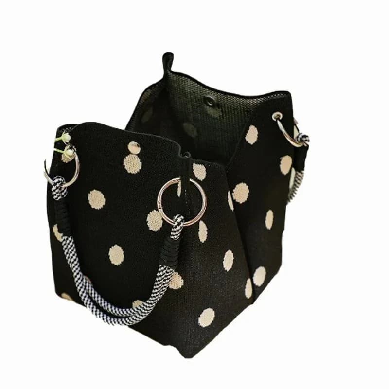 Polka Dot Handbag for Women – Roomy Classic Print Everyday Bag - View 9