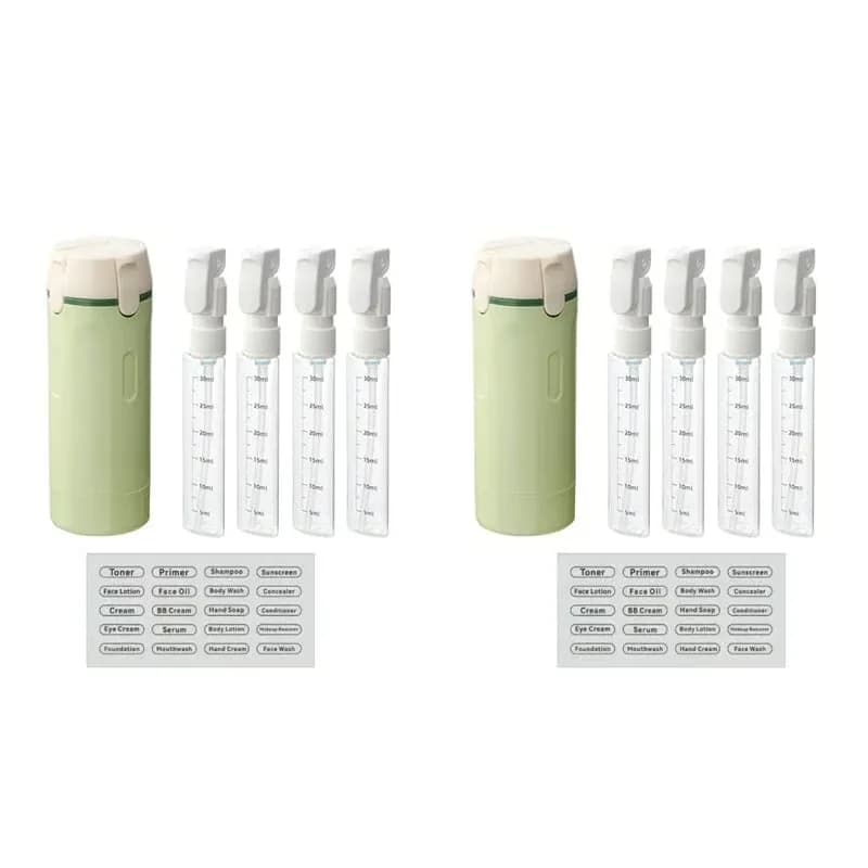 4-in-1 Leakproof Rotatable Travel Dispenser Set, Green - View 2