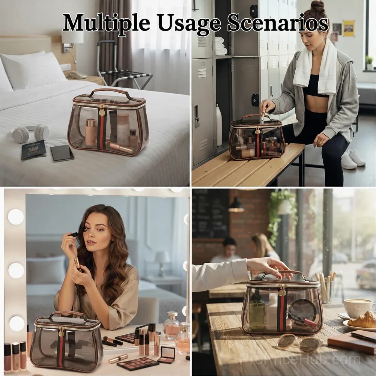 3-Piece Retro Vintage Vanity Bag Set, Large Capacity Makeup Organizer - View 6