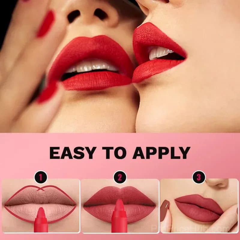 Matte Lipstick Pencil, Rotating & Sharpenable - Apricot - View 15