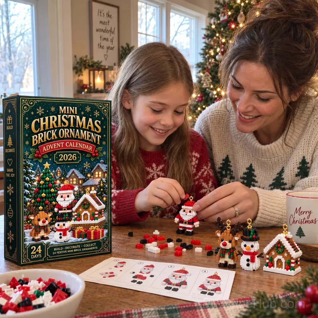 24-Day Mini Brick Christmas Ornament Advent Calendar - View 12