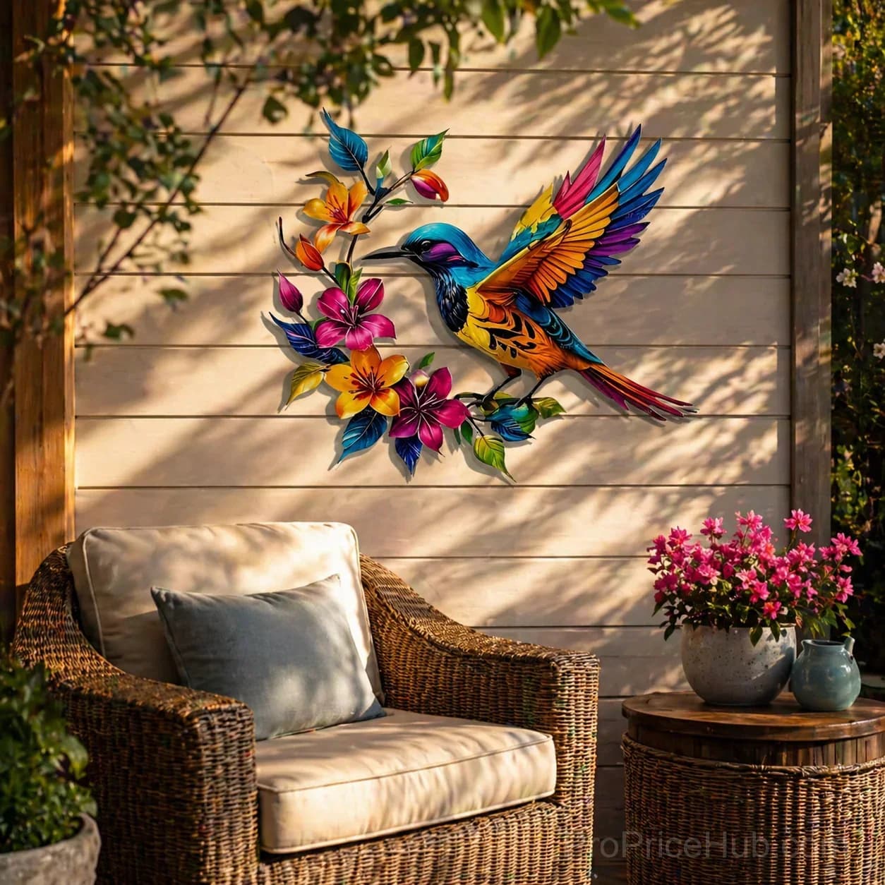 Hummingbird Bloom Metal Wall Art - View 11