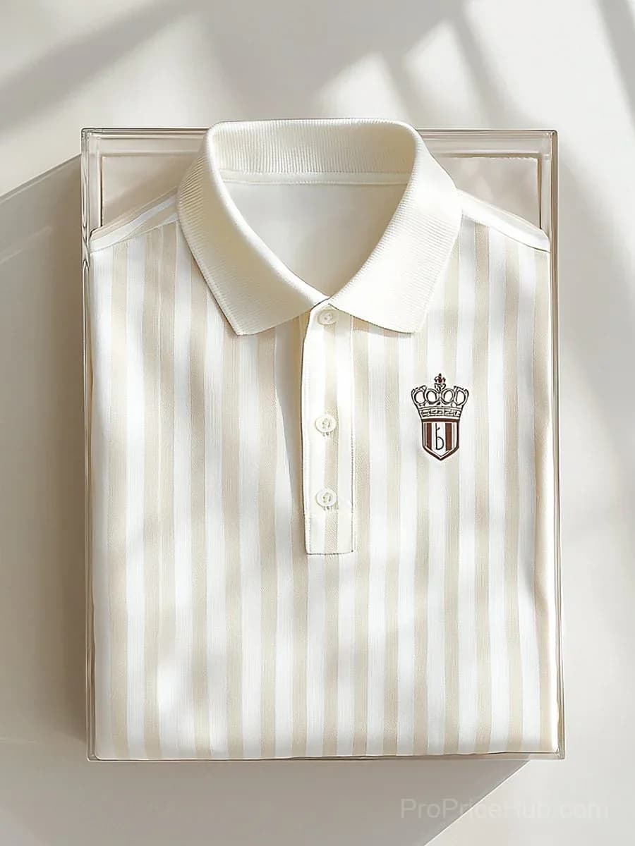 Men's Vintage Business Long Sleeve Polo Shirt - View 1