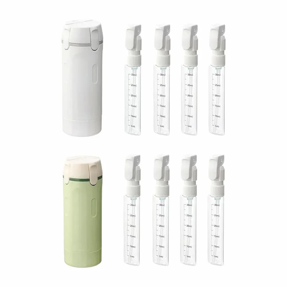 4-in-1 Leakproof Rotating Travel Dispenser Set, White - View 3