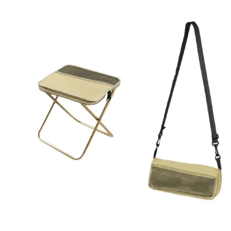 Foldable Backpack Stool, Khaki, Small - View 1