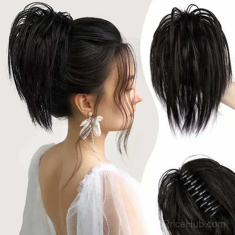 Blonde Hair Extension Clip for Messy Ponytail Volume - View 16