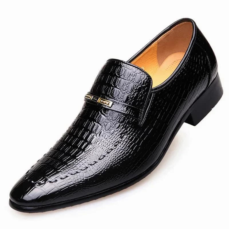 Men's Imitation Crocodile Embossed Leather Dress Shoes - View 2