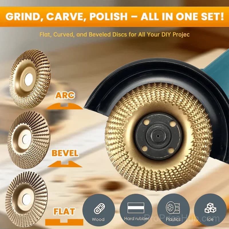 3-Piece Wood Carving Disc Set - View 3